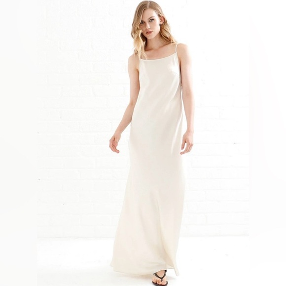 NWT Le' AL.X Square Neck Low Back Silk Slip Maxi Dress, Medium,Chic French Girl - Picture 1 of 13